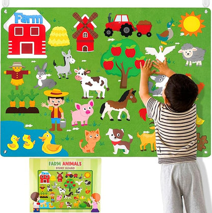 Toy Felt Farm Story Board Set